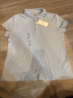 Ribbed polo in Light Blue-Gray